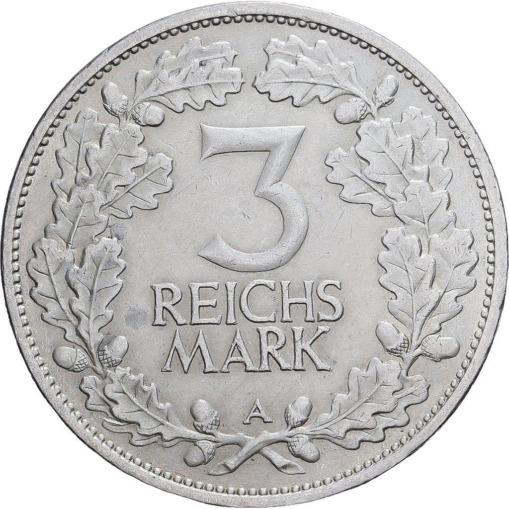 Duitsland, Weimarrepubliek, 3 Mark, Rhineland, 1925, Berlin, Zilver, ZF, KM:46