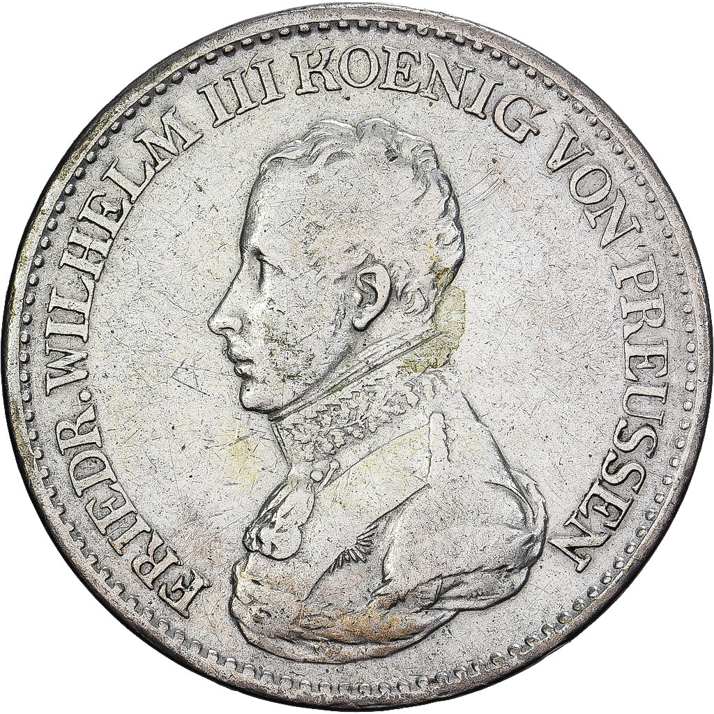 Prussia, Friedrich Wilhelm III, 1 Thaler, 1819, Düsseldorf, Argento, MB+