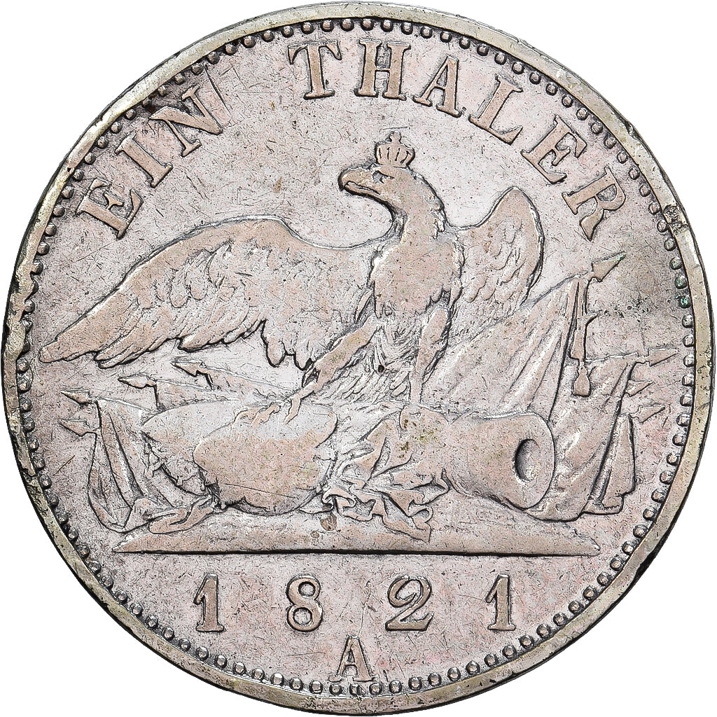 Prussia, Friedrich Wilhelm III, 1 Thaler, 1821, Berlin, Silver, VF(30-35)
