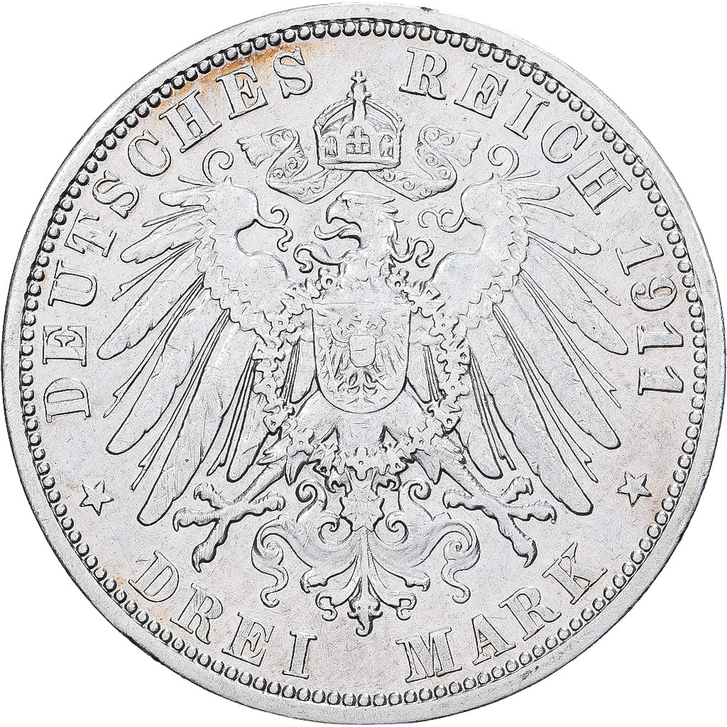 German States, Friedrich II, 3 Mark, Anhalt-Dessau, 1911, Berlin, Silver