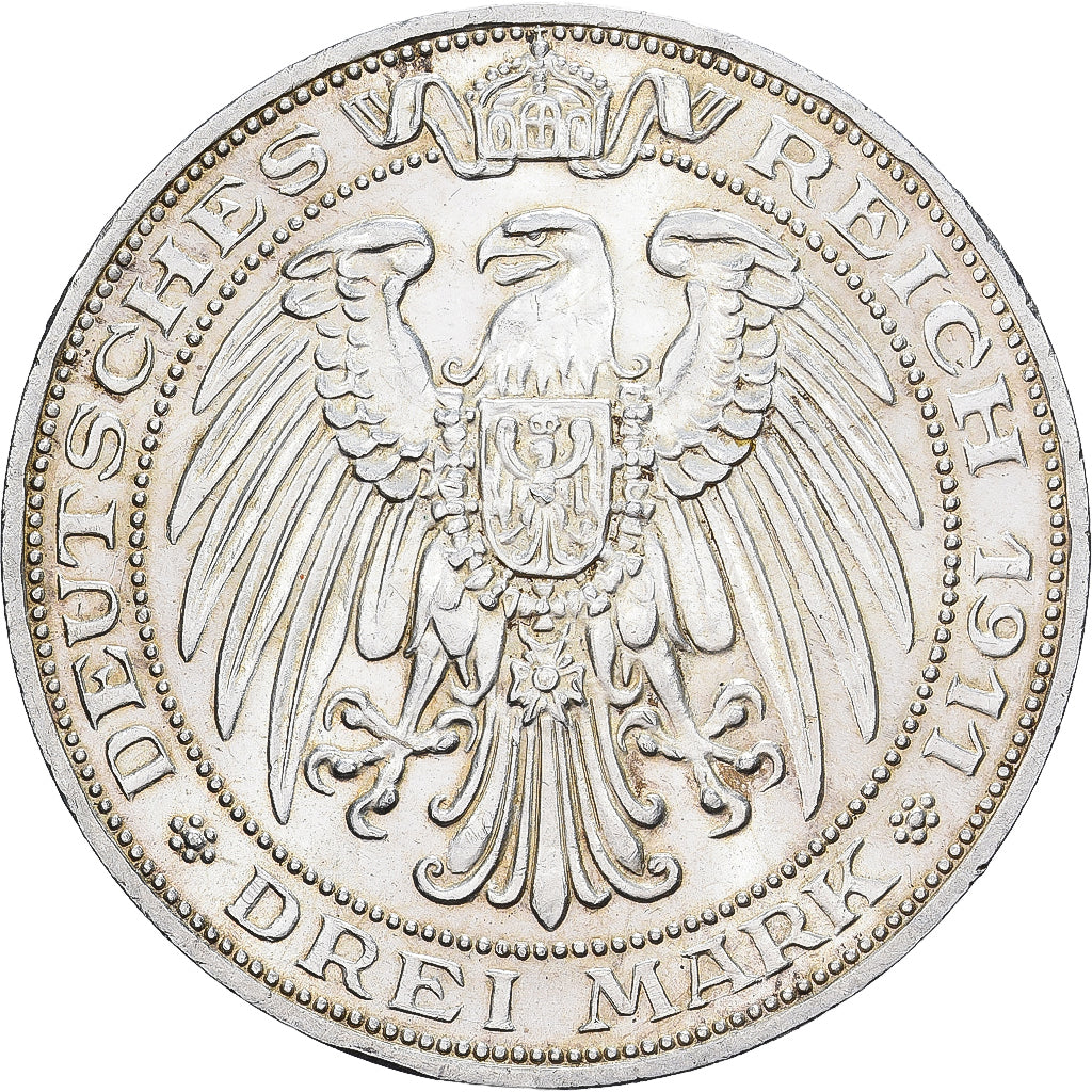 Moneta, Landy niemieckie, PRUSSIA, Wilhelm II, 3 Mark, 1911, Berlin, MS(60-62)
