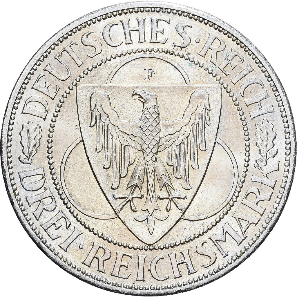 Weimar Republic, 3 Mark, 1930, Stuttgart, Silver, AU(55-58), KM:70