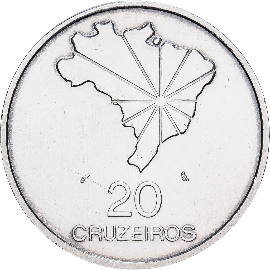 Coin, Brazil, 20 Cruzeiros, 1972, AU(55-58), Silver, KM:583