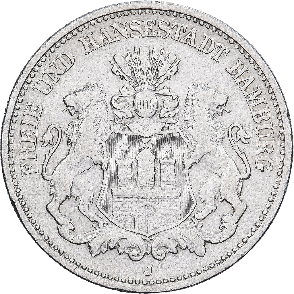 Estados Alemães, HAMBURG, 2 Mark, 1900, Hamburg, Prata, AU(50-53), KM:612