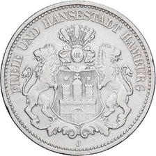 Estados Alemães, HAMBURG, 2 Mark, 1900, Hamburg, Prata, AU(50-53), KM:612