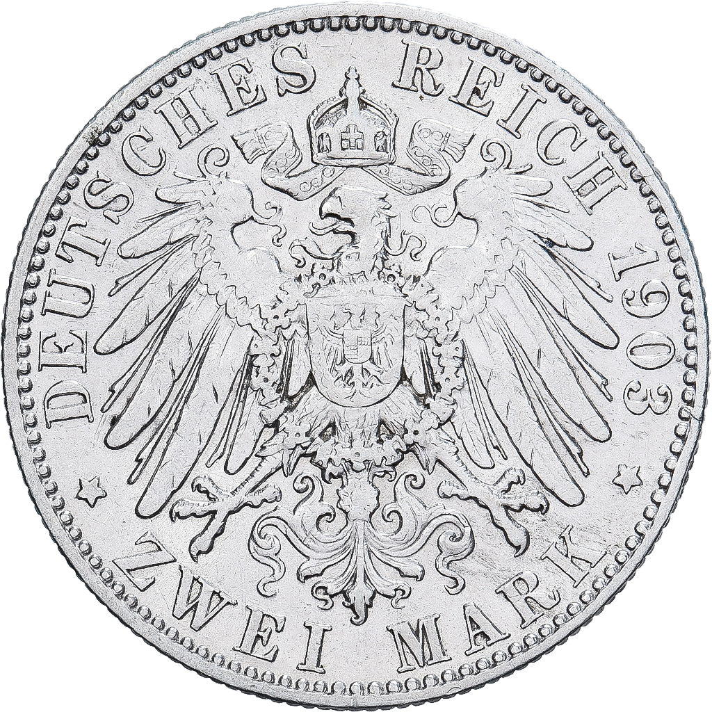 Coin, German States, SAXONY-ALBERTINE, Georg, 2 Mark, 1903, Muldenhütten