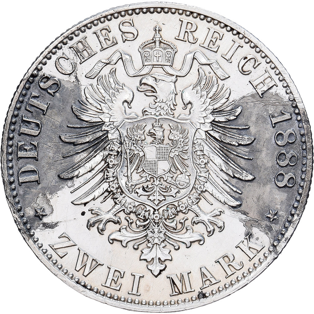 Royaume de Prusse, Frédéric III, 2 Mark, 1888, Berlin, Argent, SUP