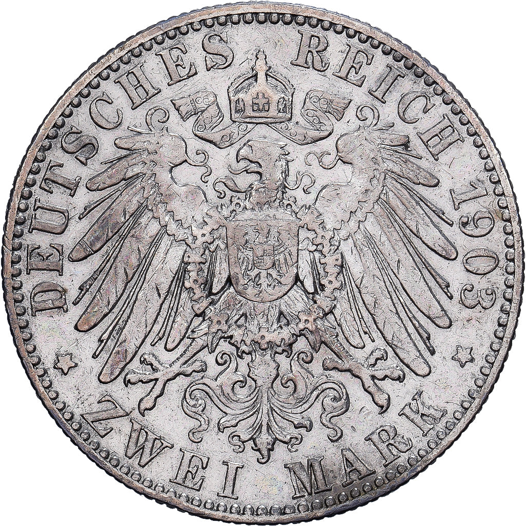 Coin, German States, SAXONY-ALBERTINE, Georg, 2 Mark, 1903, Muldenhütten