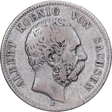 German States, SAXONY-ALBERTINE, Albert, 2 Mark, 1883, Dresden, Silver