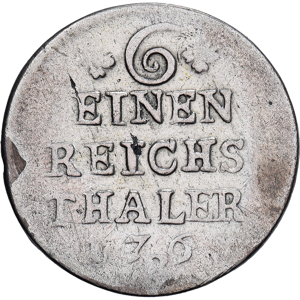 Stati tedeschi, Frederik II, 1/6 Thaler, 1765, Wroclaw, Argento, MB