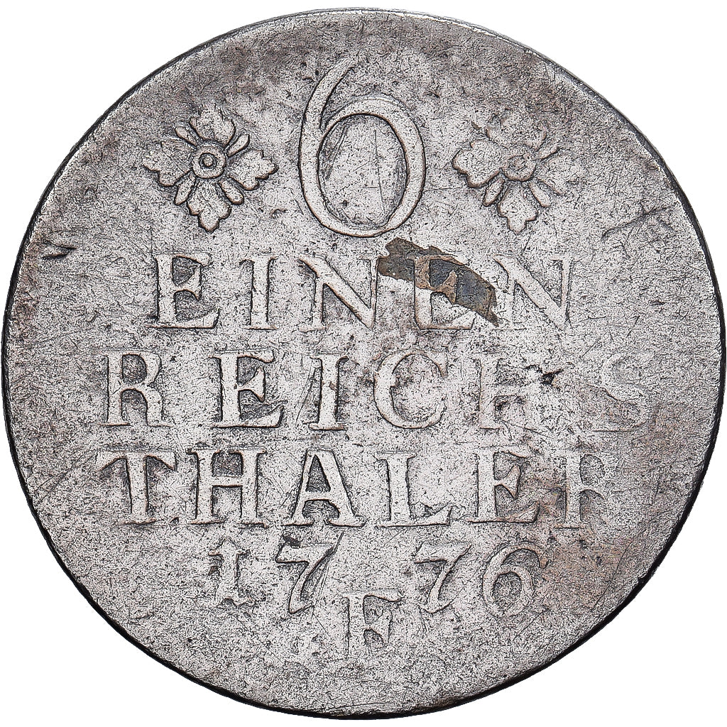 Estados Alemães, Frederik II, 1/6 Thaler, 1776, Königsberg, Prata, VF(20-25)