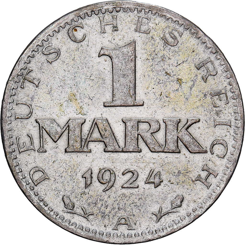 NIEMCY, REP. WEIMARSKA, Mark, 1924, Berlin, Srebro, AU(50-53), KM:42