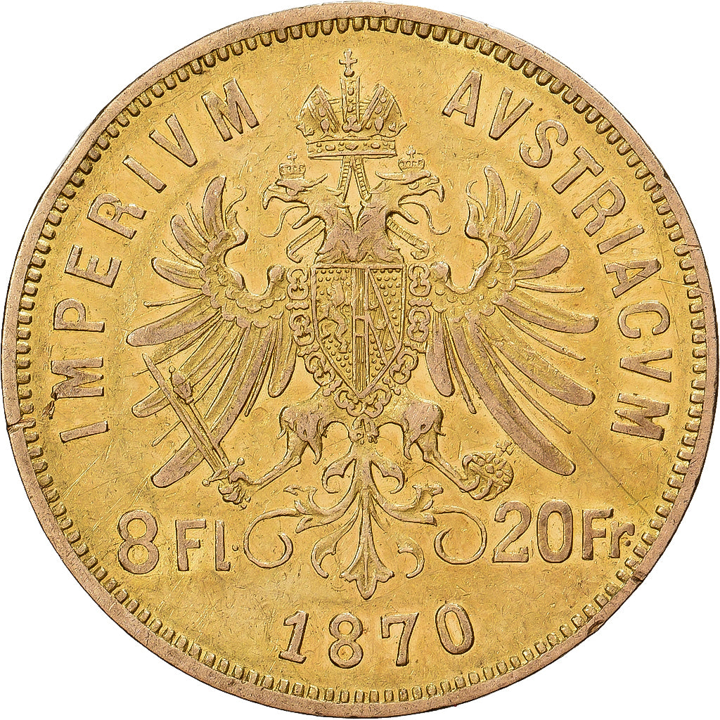 Autriche, François-Joseph Ier, 8 Florins-20 Francs, 1870, Vienne, Or, SUP