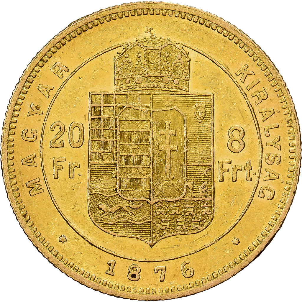 Austria, Franz Joseph I, 8 Florins-20 Francs, 1876, Gold, AU(55-58), KM:2269