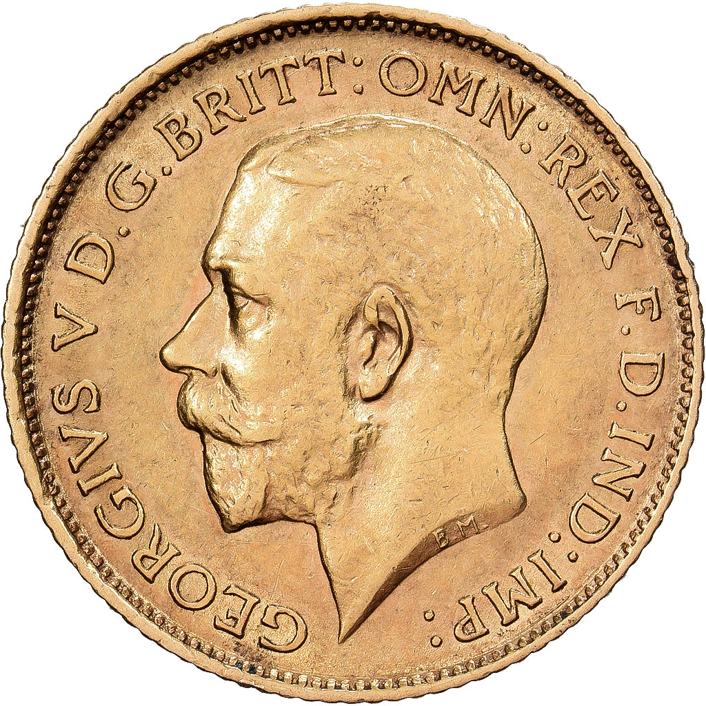 Australië, George V, 1/2 Sovereign, 1914, Sydney, Goud, ZF+, KM:819