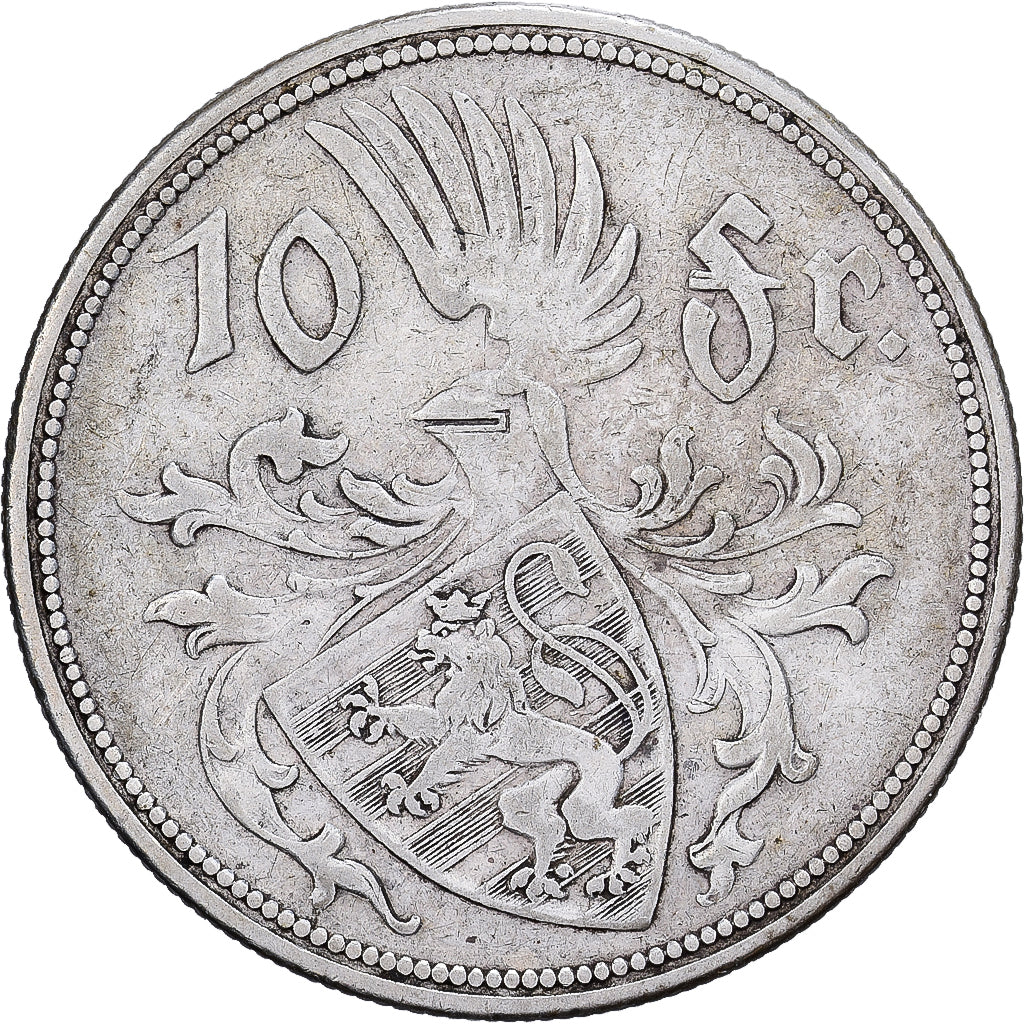 Luxembourg, Charlotte, 10 Francs, 1929, Argent, TB+, KM:39