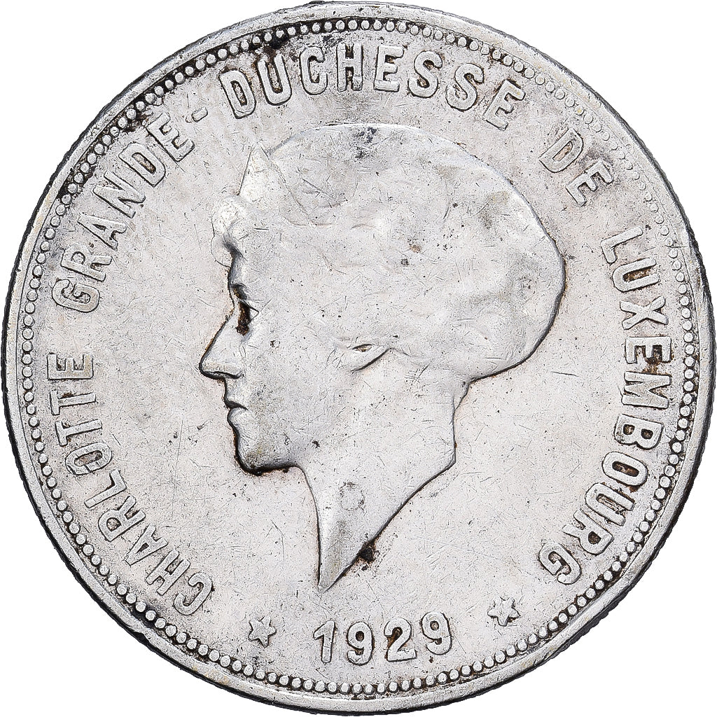 Luxemburg, Charlotte, 10 Francs, 1929, Silber, SS, KM:39