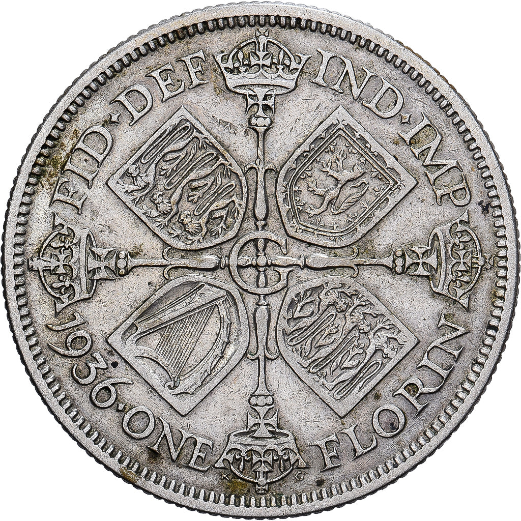 Great Britain, George V, Florin, 1936, British Royal Mint, Silver, AU(50-53)
