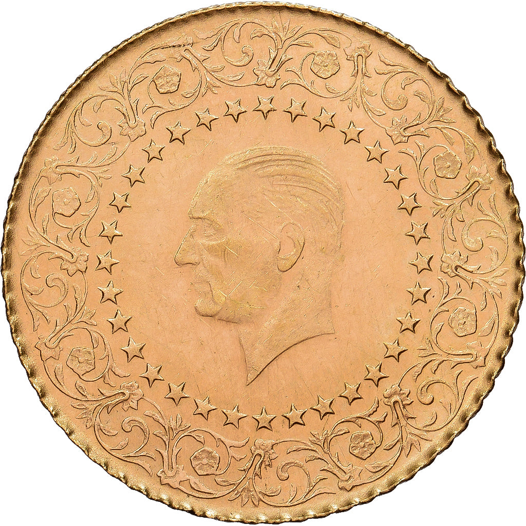 Moeda, Turquia, Mustafa Kemal Atatürk, 25 Kurush, 1968, Istanbul, MS(60-62)