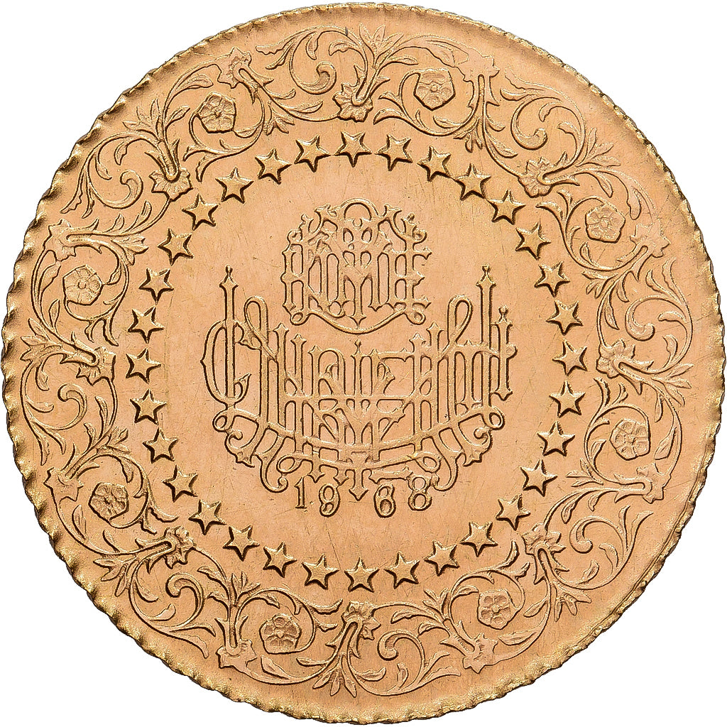 Moeda, Turquia, Mustafa Kemal Atatürk, 25 Kurush, 1968, Istanbul, MS(60-62)