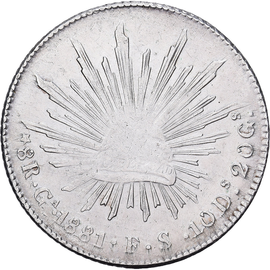 Mexique, 8 Reales, 1881, Guanajuato, Argent, TTB, KM:377.13