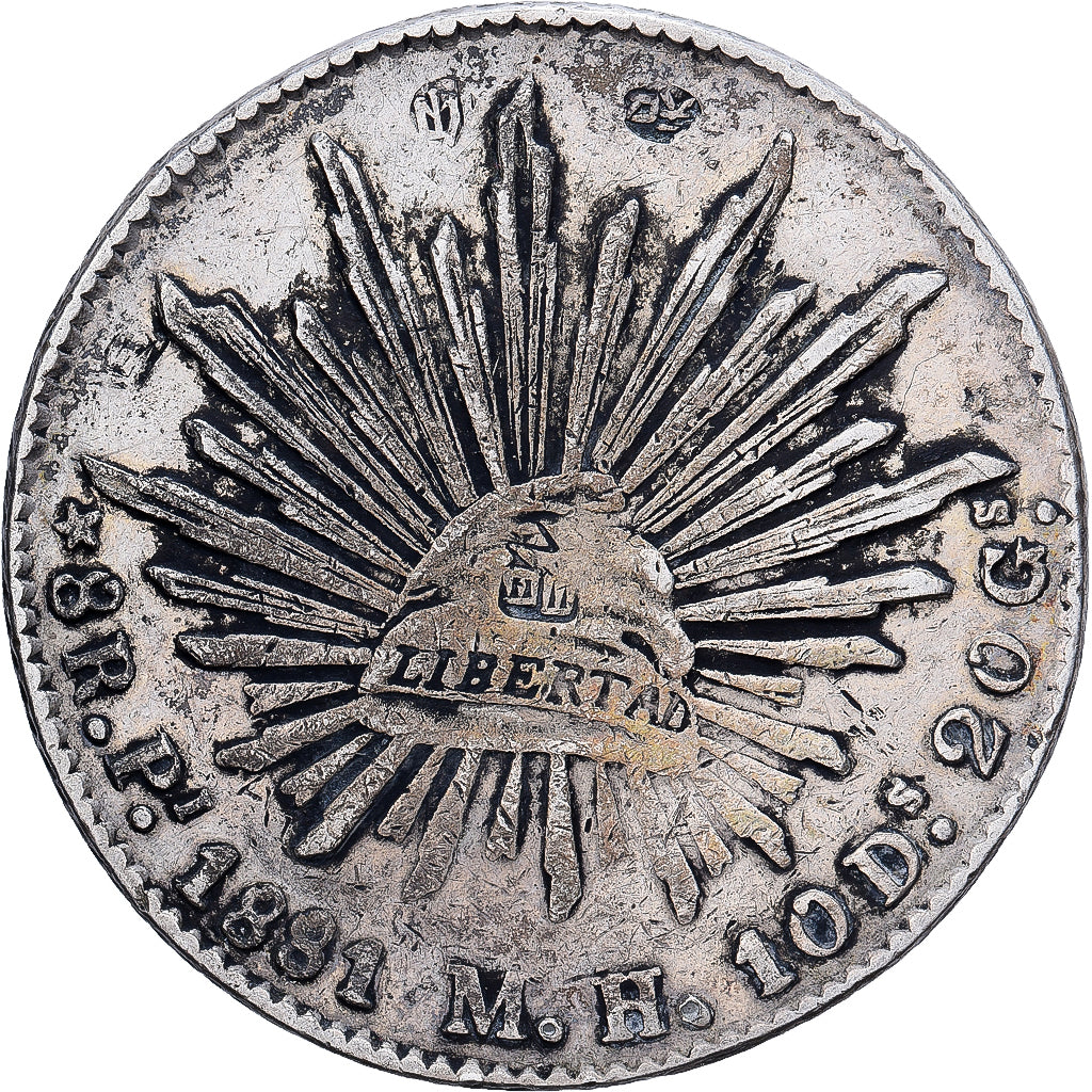 Mexico, 8 Reales, 1881, San Luis Potosi, Srebro, VF(30-35), KM:377.13
