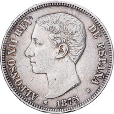 Spain, Alfonso XII, 5 Pesetas, 1875, Madrid, EF(40-45), Silver, KM:671