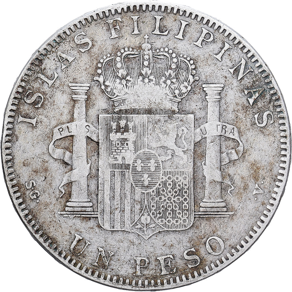 Philippines, Alfonso XIII, Peso, 1897, Argent, TB+, KM:154