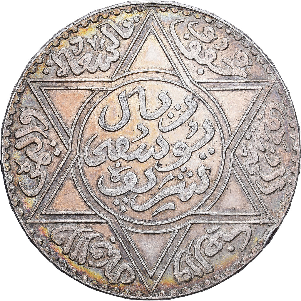Marokko, Youssef ben Hassan, 10 Dirhams, AH 1331 (1913), Silber, VZ, KM:33