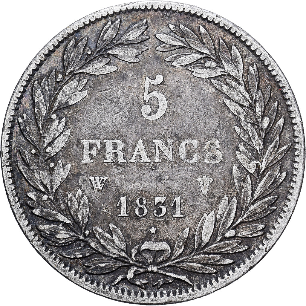 Francja, 5 Francs, Louis-Philippe, 1831, Lille, Srebro, EF(40-45), Gadoury:676