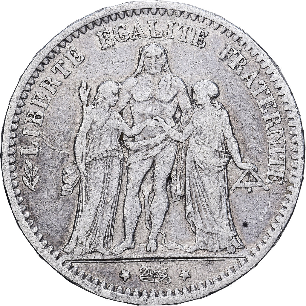 Moneta, Francja, Hercule, 5 Francs, 1878, Bordeaux, VF(30-35), Srebro, KM:820.2
