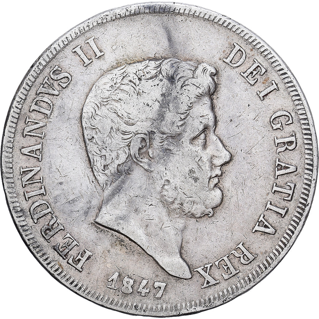 Kingdom of the Two Sicilies, NAPLES, Ferdinando II, 120 Grana, 1847, Zilver