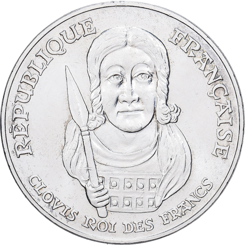 France, Clovis, 100 Francs, 1996, AU(55-58), Silver, KM:1180, Gadoury:953