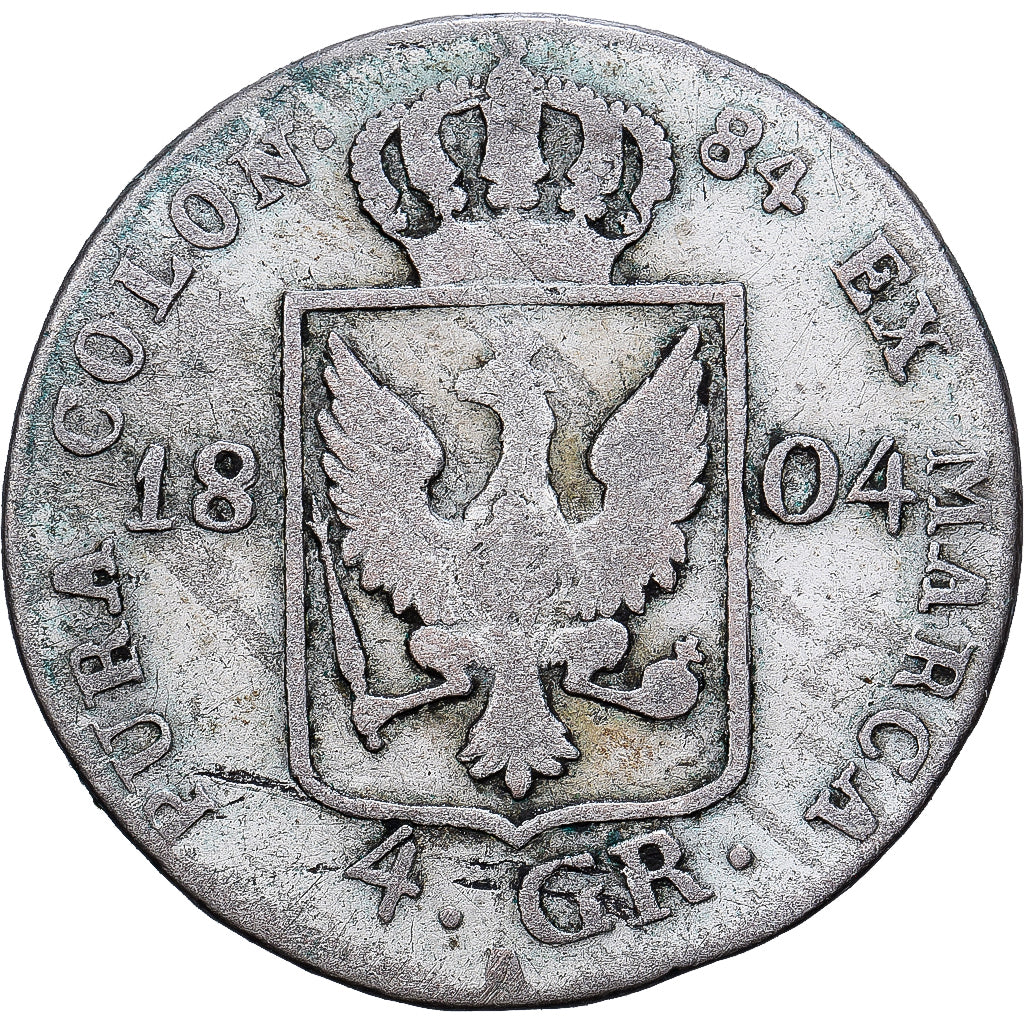 États allemands, PRUSSIA, Friedrich Wilhelm III, 4 Groschen, 1804, Berlin