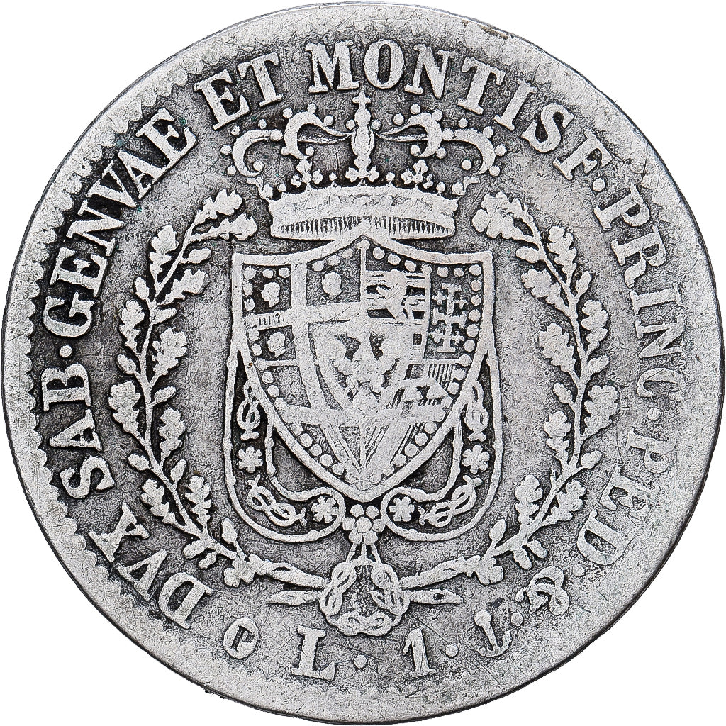 Italie, 1 Lire, 1827, Turin, Argent, TB, KM:C#103.1