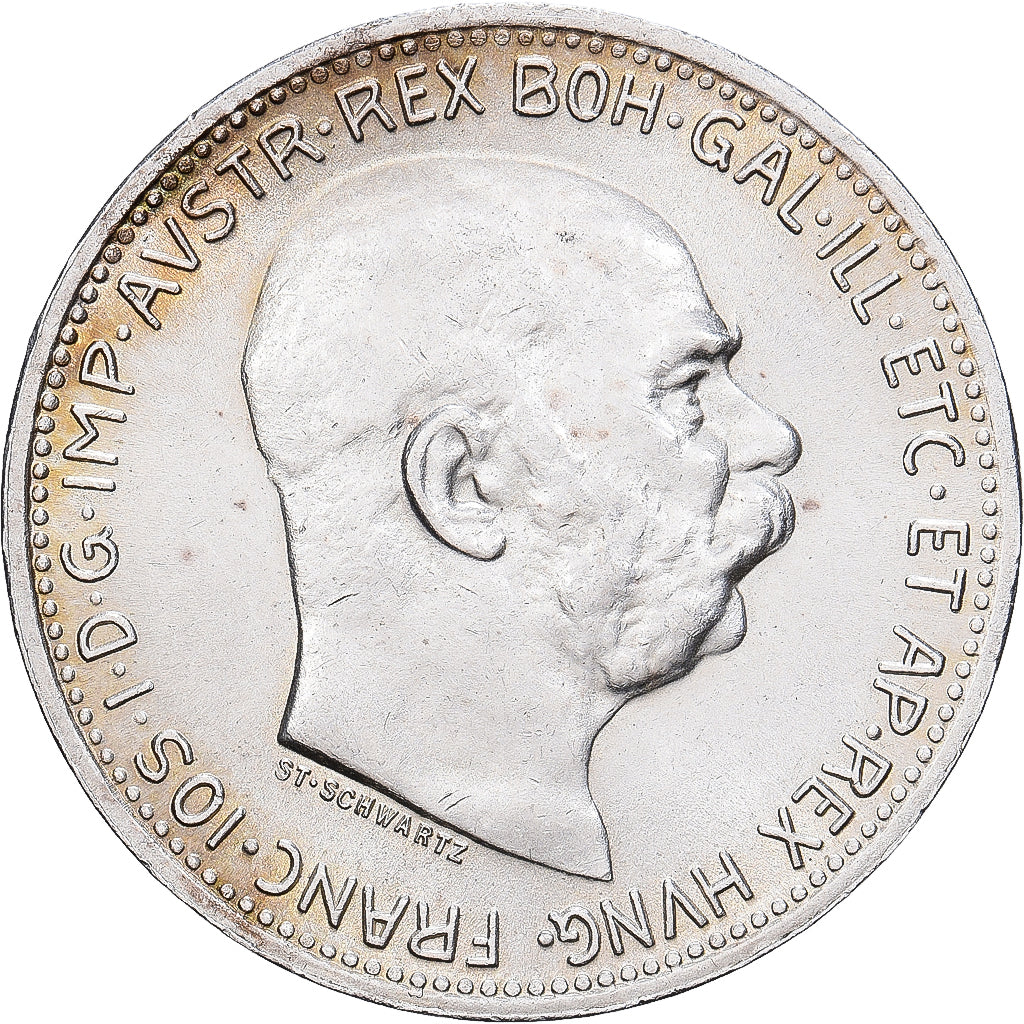 Austria, Franz Joseph I, Corona, 1914, Silver, AU(50-53), KM:492