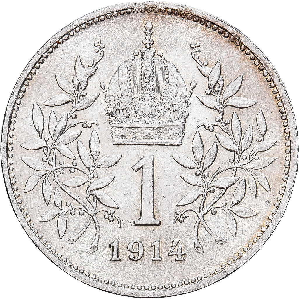 Austria, Franz Joseph I, Corona, 1914, Silver, AU(50-53), KM:492