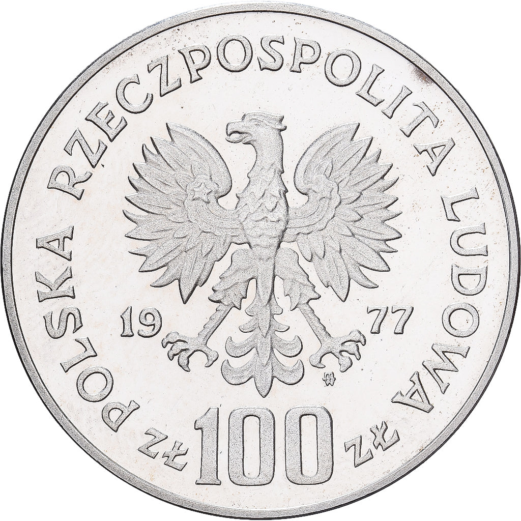 Münze, Polen, 100 Zlotych, 1977, Warsaw, ESSAI, STGL, Silber, KM:Pr305