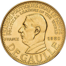 France, Medal, Charles De Gaulle, 1980, Gold, MS(65-70)