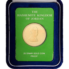 Jordan, Hussein, 25 Dinars, 1977, Franklin Mint, Gold, MS(65-70), KM:33.1