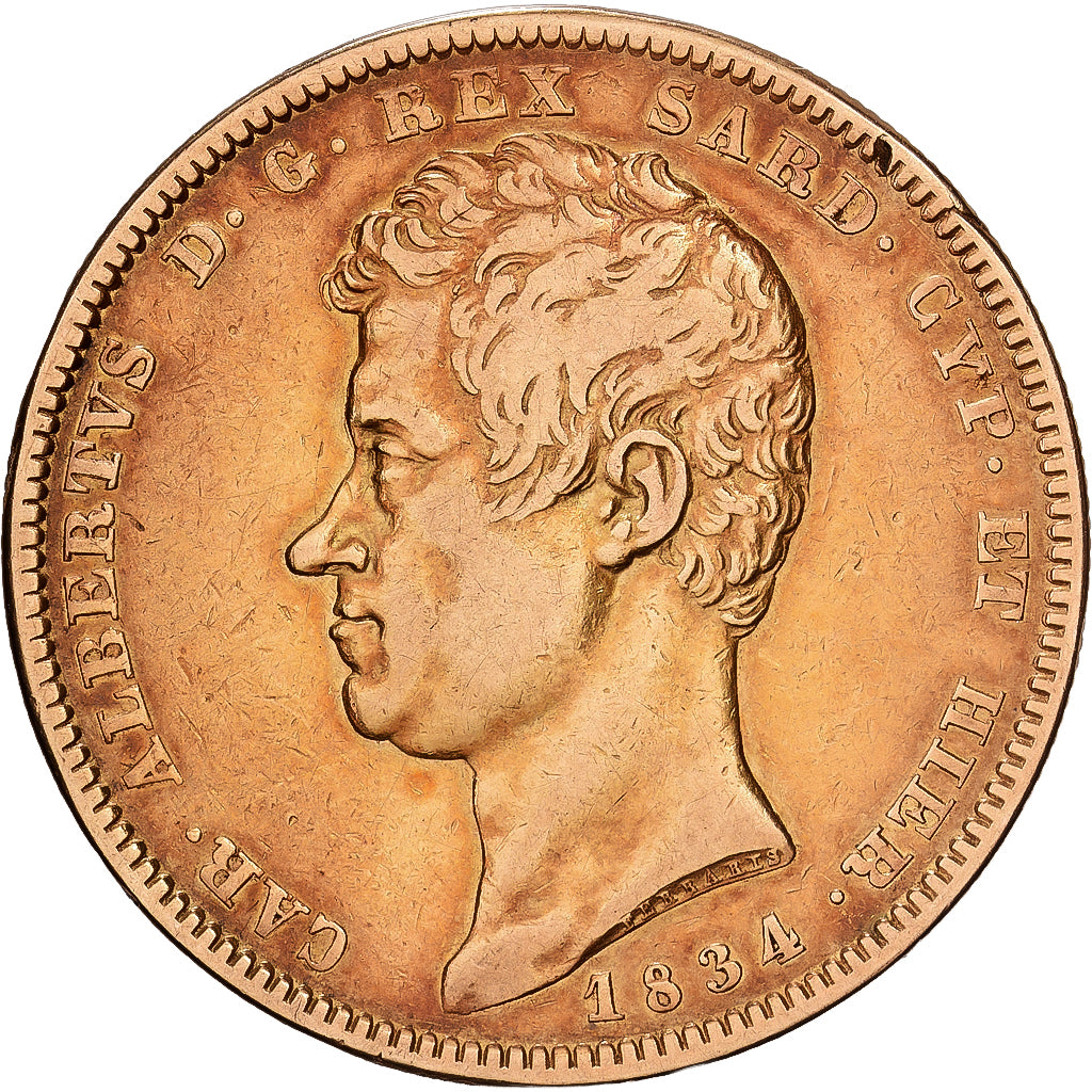 Kingdom of the Two Sicilies, SARDINIA, Carlo Alberto, 100 Lire, 1834, Torino