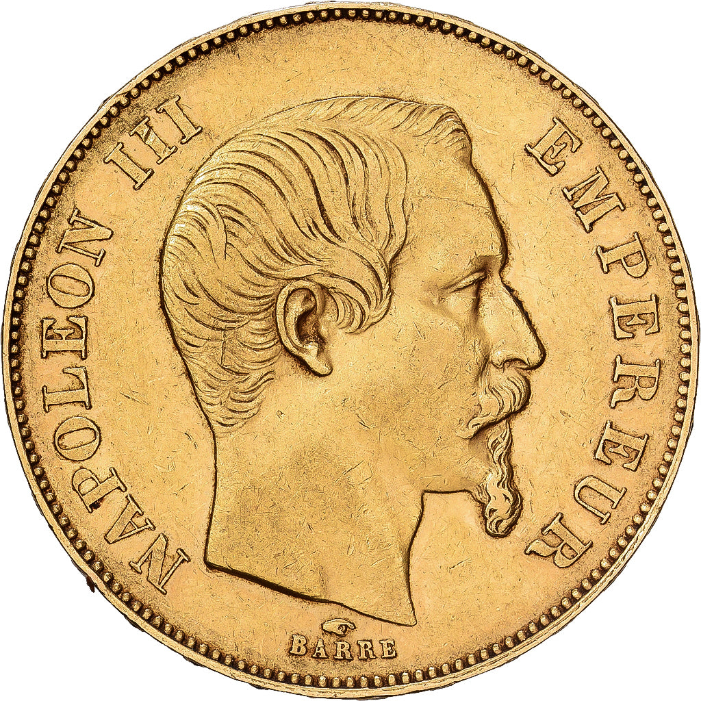 Francia, Napoleon III, 50 Francs, Napoléon III, 1856, Paris, Oro, BB, KM:785.1