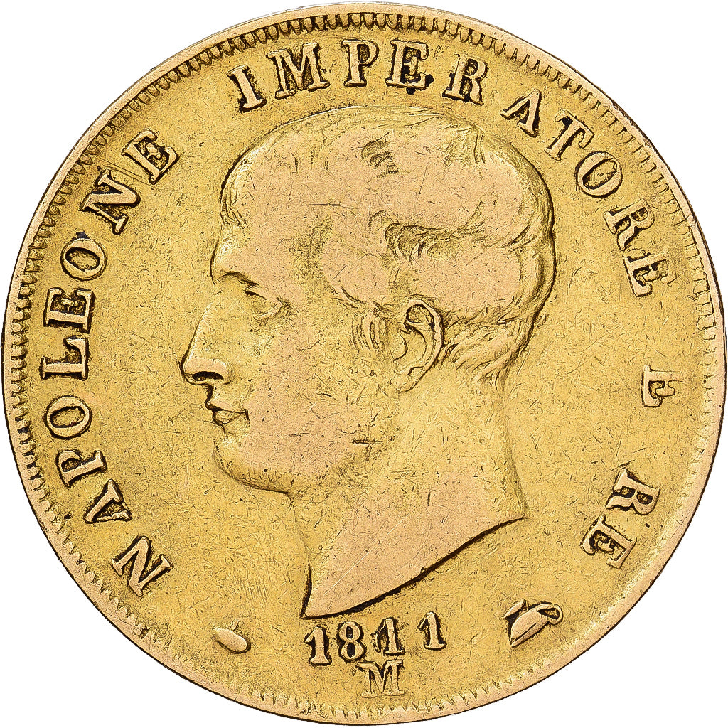 Italien Staaten, KINGDOM OF NAPOLEON, Napoleon I, 40 Lire, 1811, Milan, Gold