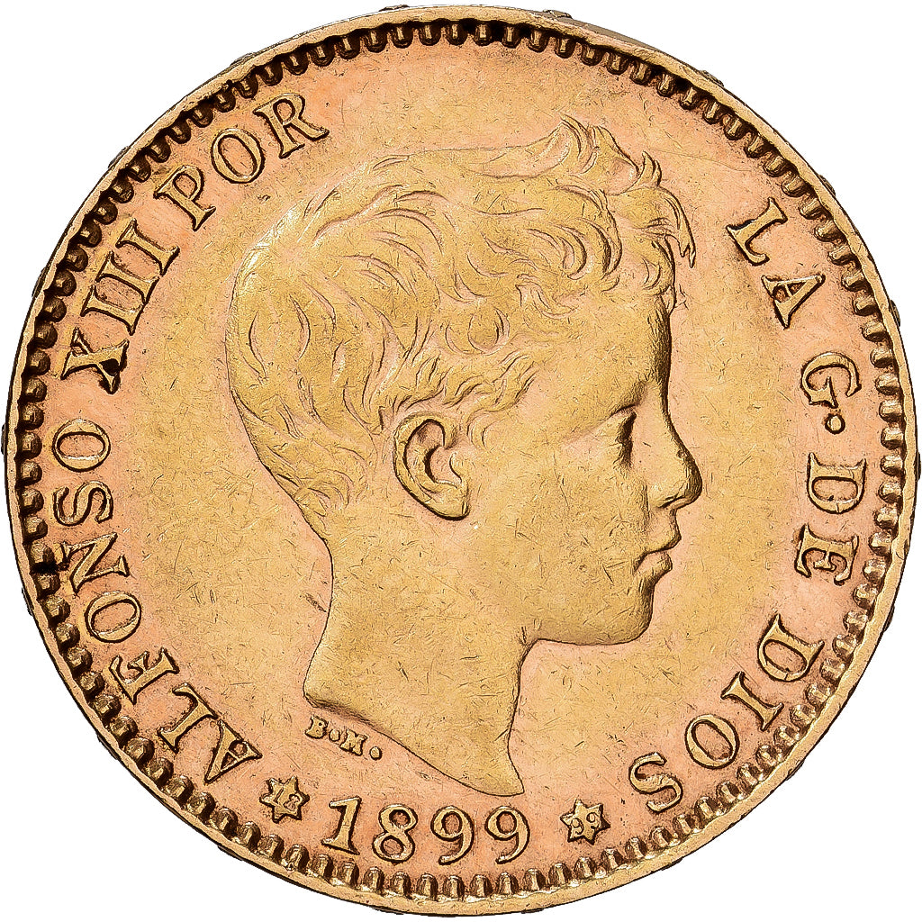 Moneda, España, Alfonso XIII, 20 Pesetas, 1899, Madrid, MBC+, Oro, KM:709