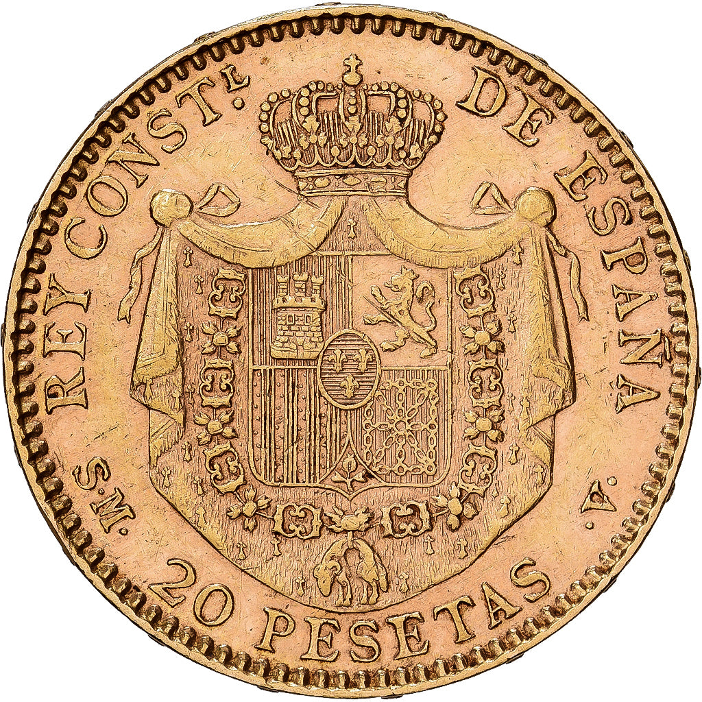 Moneda, España, Alfonso XIII, 20 Pesetas, 1899, Madrid, MBC+, Oro, KM:709