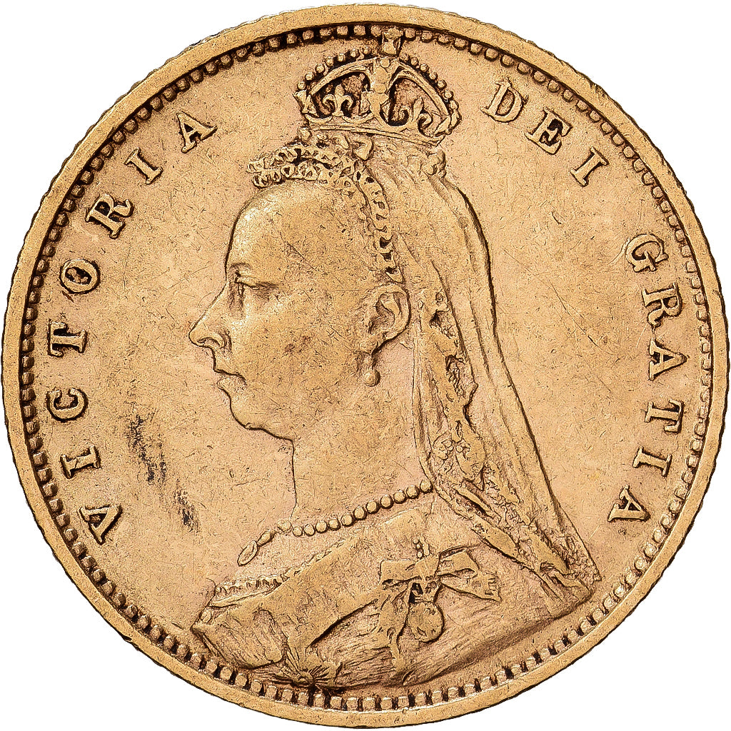 Grande-Bretagne, Victoria, 1/2 Sovereign, 1890, British Royal Mint, Or, TTB