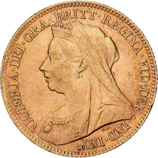 GREAT BRITAIN, 1/2 Sovereign, 1897, KM #784, EF(40-45), Gold, 3.96