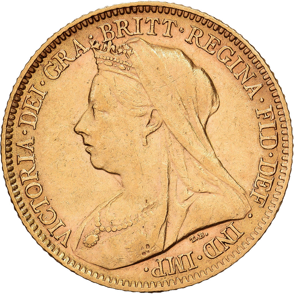 Groot Bretagne, Victoria, 1/2 Sovereign, 1900, British Royal Mint, Goud, PR