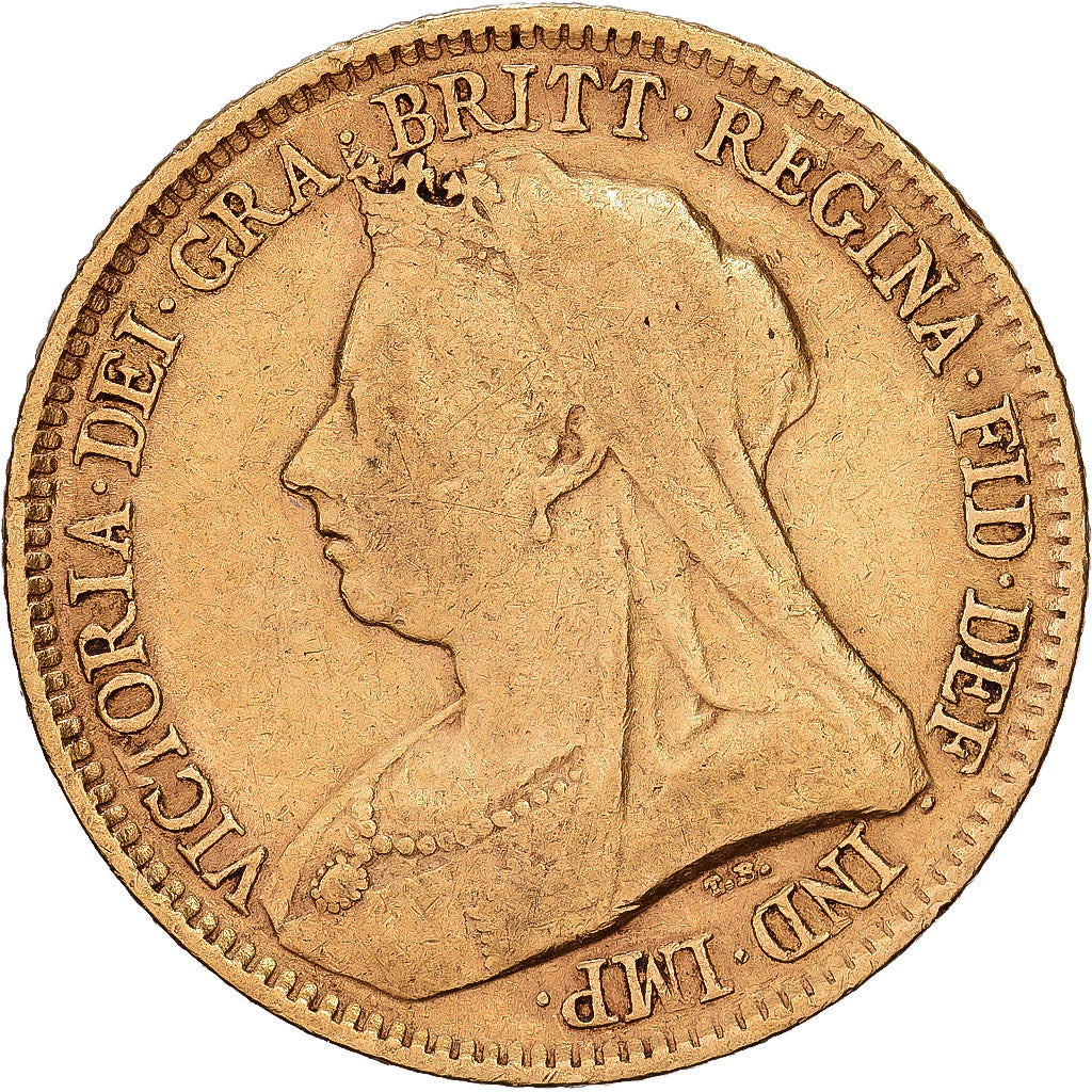 Grande Bretagne, Victoria, 1/2 Souverain buste voilé 1893, KM 784