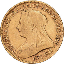 GREAT BRITAIN, 1/2 Sovereign, 1893, KM #784, EF(40-45), Gold, 3.99